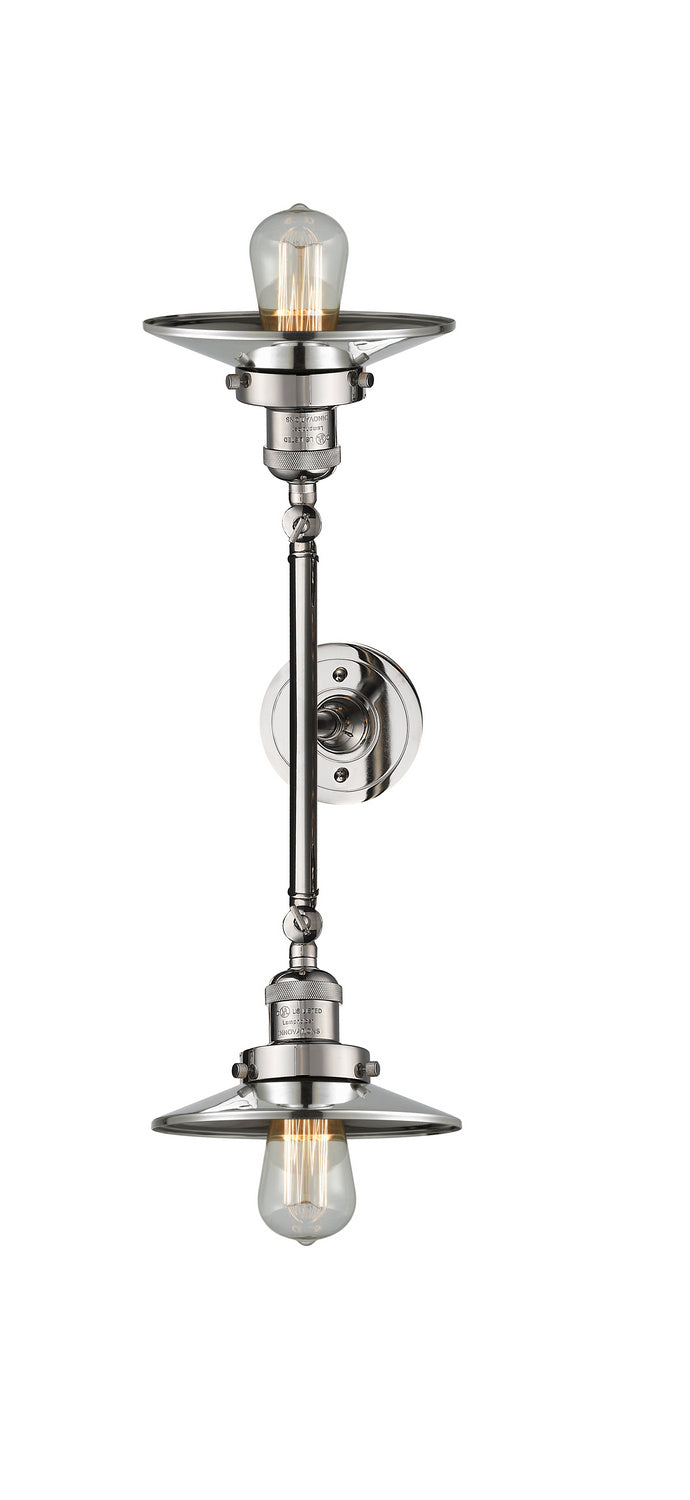 Innovations Franklin Restoration 208L-PN-M1-LED Bath Vanity Light 8 in. wide - Polished Nickel