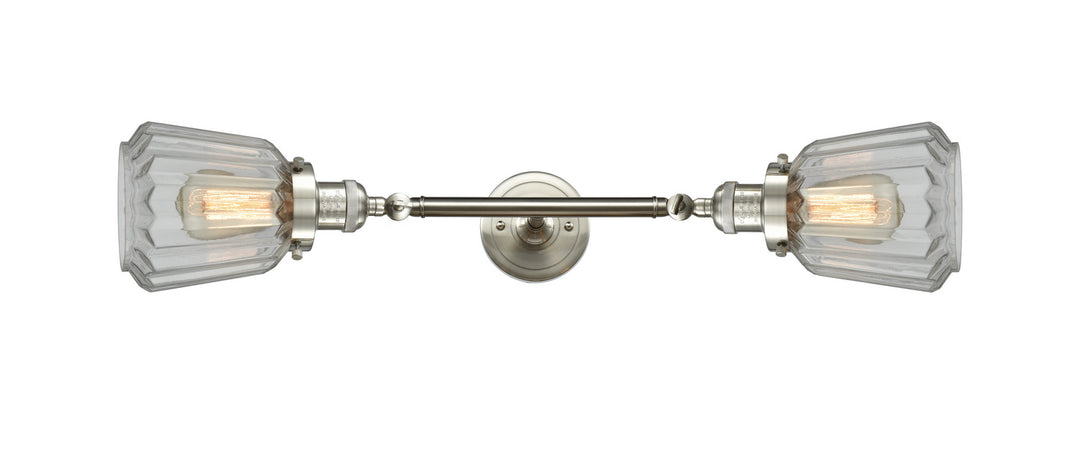 Innovations Franklin Restoration 208L-SN-G142 Bath Vanity Light 7 in. wide - Brushed Satin Nickel