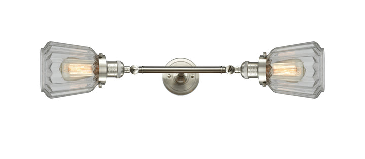 Innovations Franklin Restoration 208L-SN-G142-LED Bath Vanity Light 7 in. wide - Brushed Satin Nickel