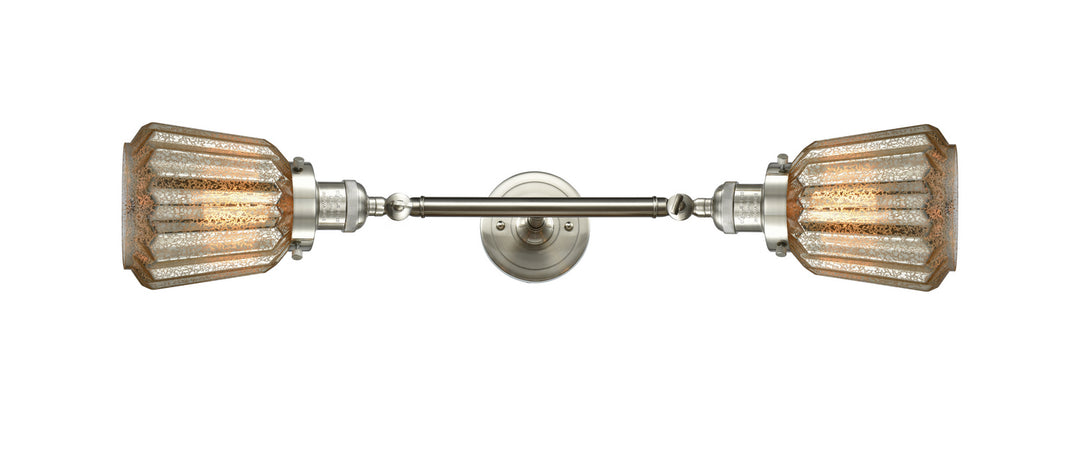 Innovations Franklin Restoration 208L-SN-G146 Bath Vanity Light 7 in. wide - Brushed Satin Nickel