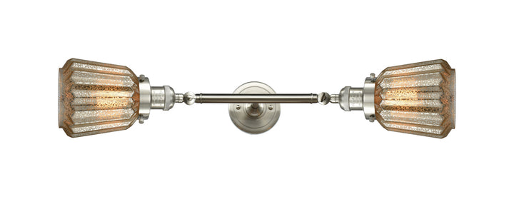 Innovations Franklin Restoration 208L-SN-G146 Bath Vanity Light 7 in. wide - Brushed Satin Nickel