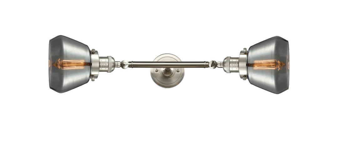 Innovations Franklin Restoration 208L-SN-G173-LED Bath Vanity Light 7 in. wide - Brushed Satin Nickel