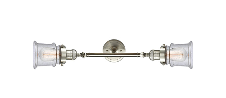 Innovations Franklin Restoration 208L-SN-G184S-LED Bath Vanity Light 6 in. wide - Brushed Satin Nickel