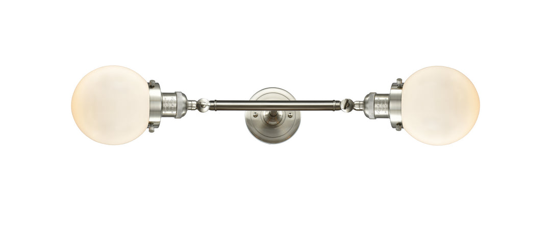 Innovations Franklin Restoration 208L-SN-G201-6 Bath Vanity Light 6 in. wide - Brushed Satin Nickel