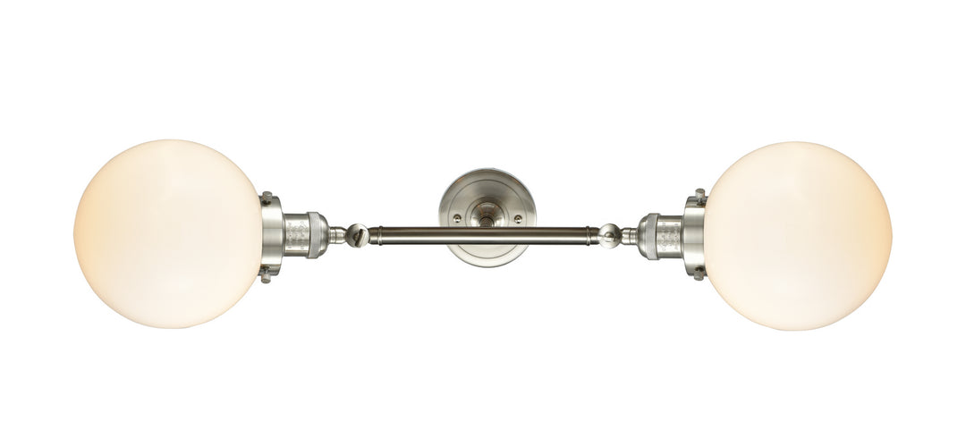 Innovations Franklin Restoration 208L-SN-G201-8-LED Bath Vanity Light 8 in. wide - Brushed Satin Nickel
