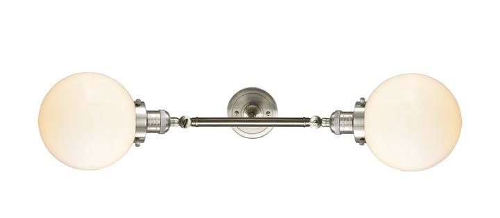 Innovations Franklin Restoration 208L-SN-G201-8-LED Bath Vanity Light 8 in. wide - Brushed Satin Nickel