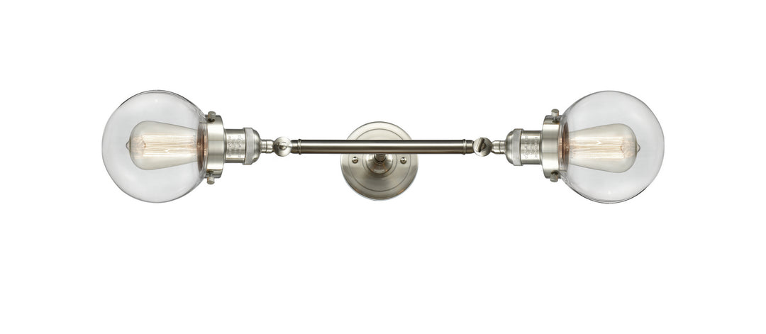 Innovations Franklin Restoration 208L-SN-G202-6 Bath Vanity Light 6 in. wide - Brushed Satin Nickel