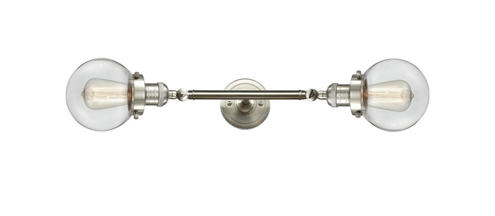 Innovations Franklin Restoration 208L-SN-G202-6 Bath Vanity Light 6 in. wide - Brushed Satin Nickel