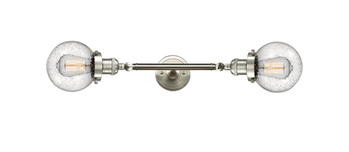 Innovations Franklin Restoration 208L-SN-G204-6 Bath Vanity Light 6 in. wide - Brushed Satin Nickel