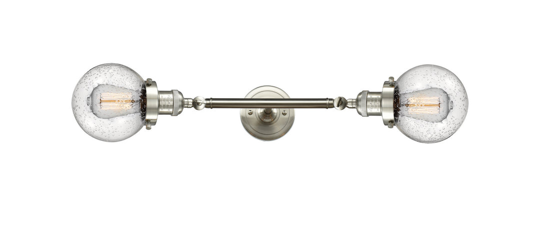 Innovations Franklin Restoration 208L-SN-G204-6-LED Bath Vanity Light 6 in. wide - Brushed Satin Nickel