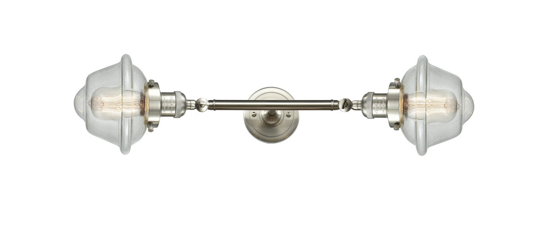 Innovations Franklin Restoration 208L-SN-G534 Bath Vanity Light 8 in. wide - Brushed Satin Nickel