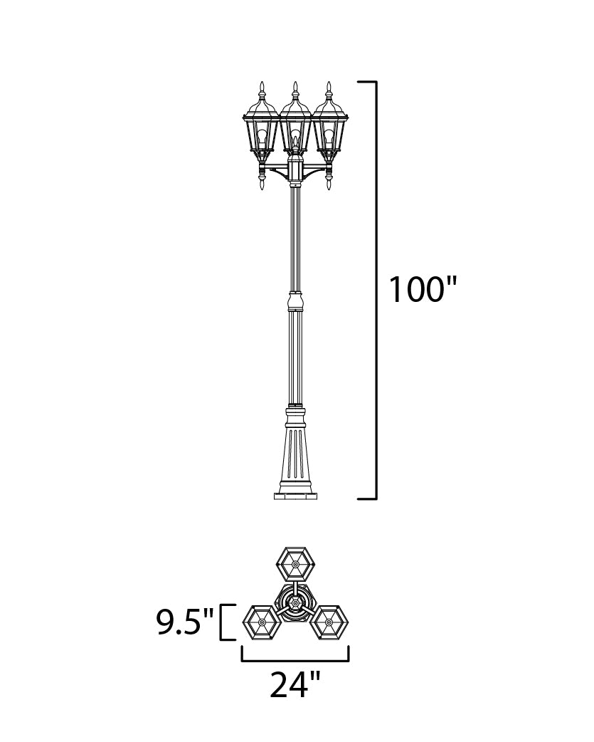 Maxim Lighting 1105BK  Poles Outdoor Black