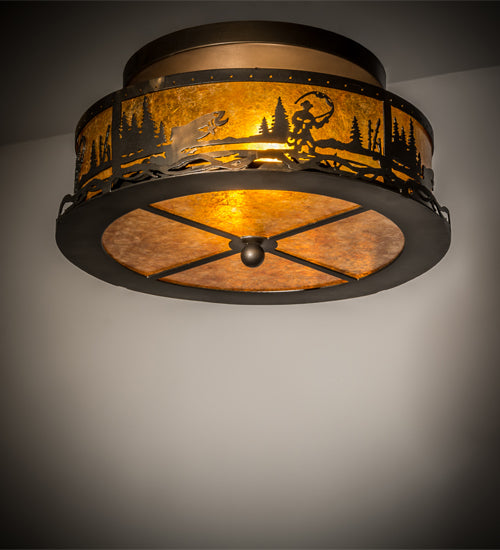 Meyda Tiffany Fly Fishing Creek 110647 Ceiling Light - Antique Copper