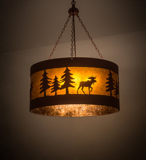 Meyda Tiffany Moose On The Loose 110656 Pendant Light - Rust