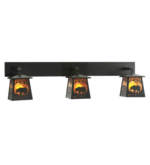 Meyda Tiffany Bear At Dawn 110745 Bath Vanity Light 48 in. wide - Wrought Iron