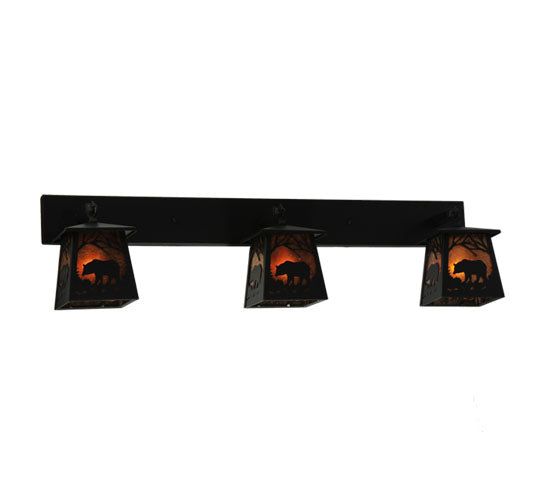 Meyda Tiffany Bear At Dawn 110745 Bath Vanity Light 48 in. wide - Wrought Iron