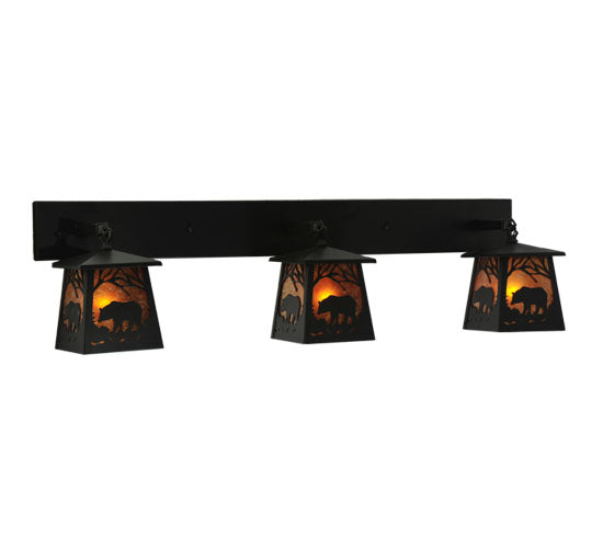 Meyda Tiffany Bear At Dawn 110745 Bath Vanity Light 48 in. wide - Wrought Iron