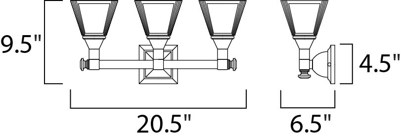 Maxim Brentwood 11078FTOI Bath Vanity Light 21 in. wide - Oil Rubbed Bronze