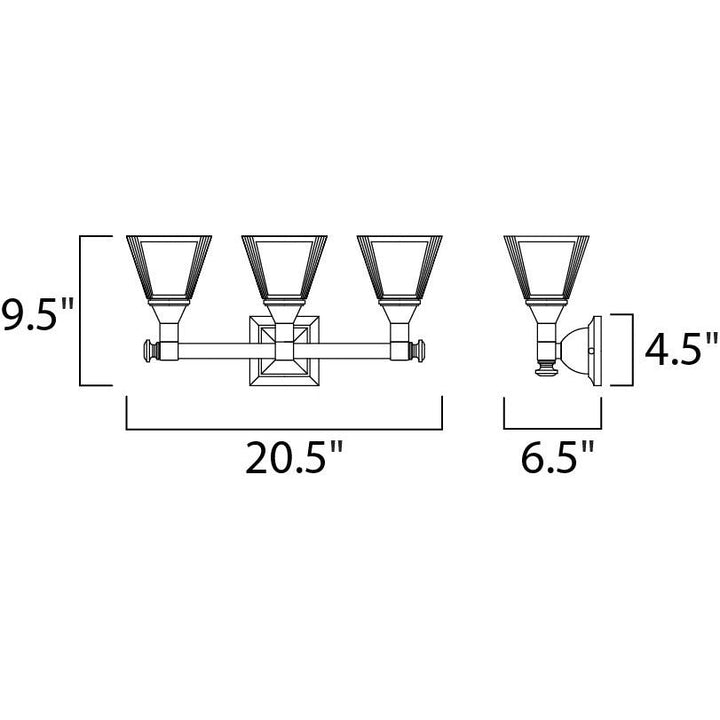Maxim Brentwood 11078FTSN Bath Vanity Light 21 in. wide - Satin Nickel