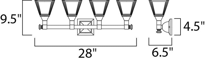 Maxim Brentwood 11079FTSN Bath Vanity Light 28 in. wide - Satin Nickel
