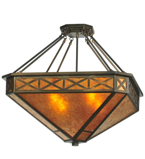 Meyda Tiffany Saltire Craftsman 110803 Ceiling Light - Antique Copper