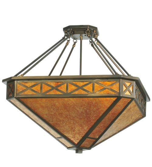 Meyda Tiffany Saltire Craftsman 110803 Ceiling Light - Antique Copper