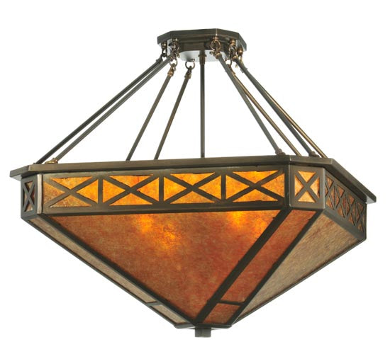 Meyda Tiffany Saltire Craftsman 110803 Ceiling Light - Antique Copper