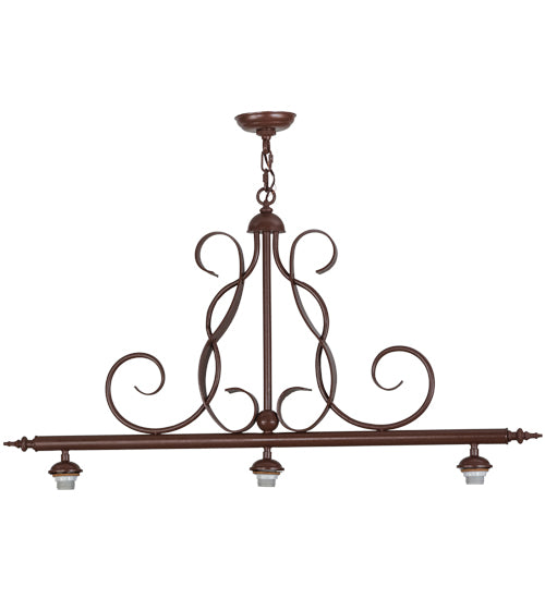 Meyda Tiffany Lighting 110868 White Pond Lily Three Light Island Hardware Utility Light Bronze / Dark