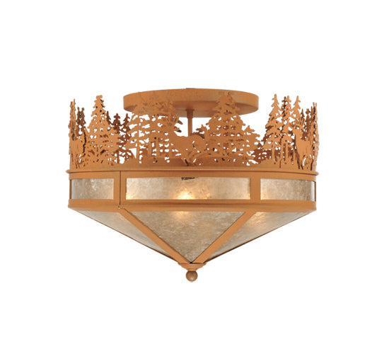 Meyda Tiffany Deer Through The Trees 110926 Ceiling Light - Wrought Iron
