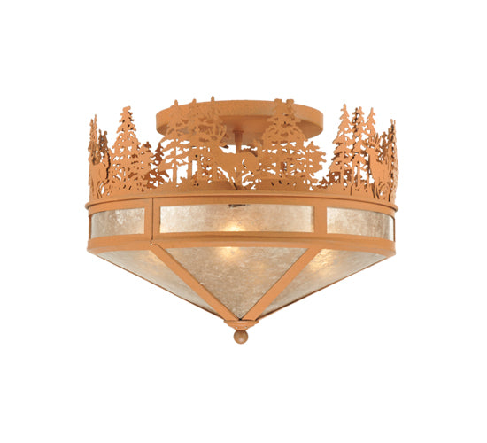 Meyda Tiffany Deer Through The Trees 110926 Ceiling Light - Wrought Iron