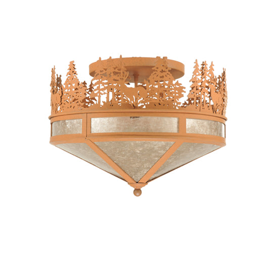 Meyda Tiffany Deer Through The Trees 110926 Ceiling Light - Wrought Iron