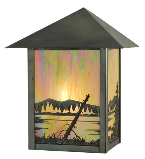 Meyda Tiffany Lighting 111010 Quiet Pond One Light Wall Sconce Outdoor Bronze / Dark
