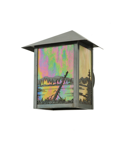 Meyda Tiffany Lighting 111010 Quiet Pond One Light Wall Sconce Outdoor Bronze / Dark