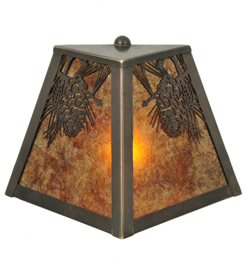 Meyda Tiffany Winter Pine 111037 Wall Light - Craftsman Brown