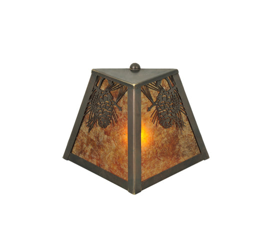 Meyda Tiffany Winter Pine 111037 Wall Light - Craftsman Brown