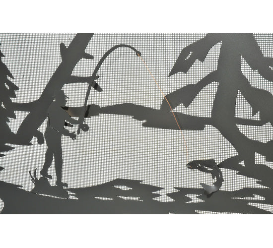 Meyda Tiffany Lighting 111046 Fly Fishing Creek Fireplace Screen Home Decor Bronze / Dark