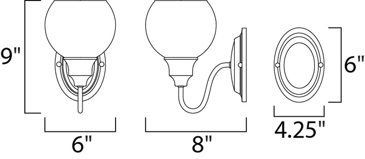 Maxim Ballord 1111CLPC Wall Sconce Light - Polished Chrome