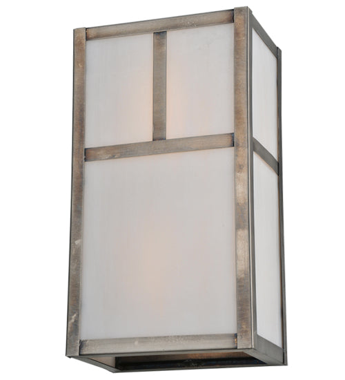 Meyda Tiffany Lighting 111140 Hyde Park Two Light Wall Sconce Outdoor Pewter, Nickel, Silver