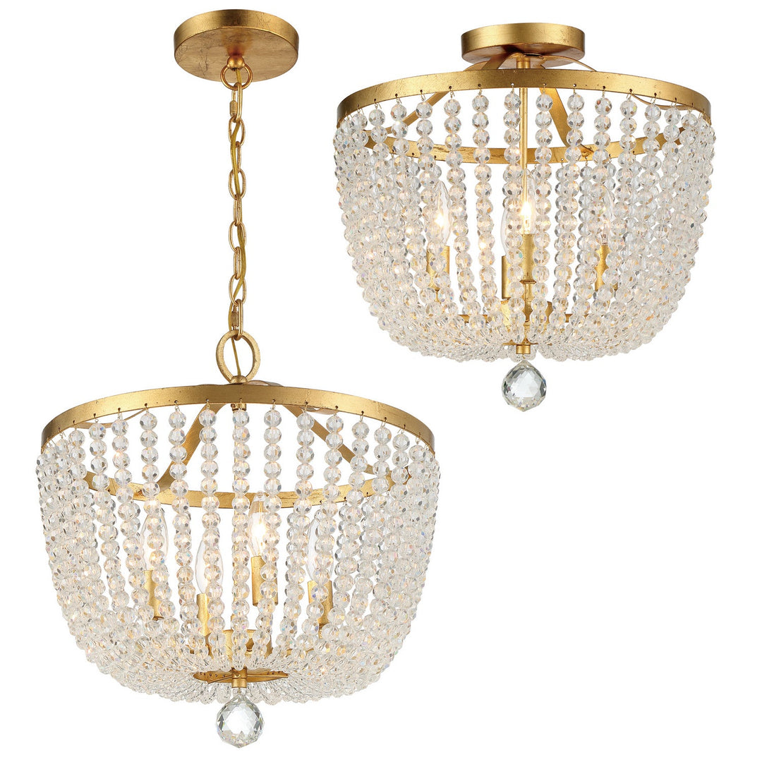 Crystorama Lighting 604-GA_CEILING Rylee  Antique Gold