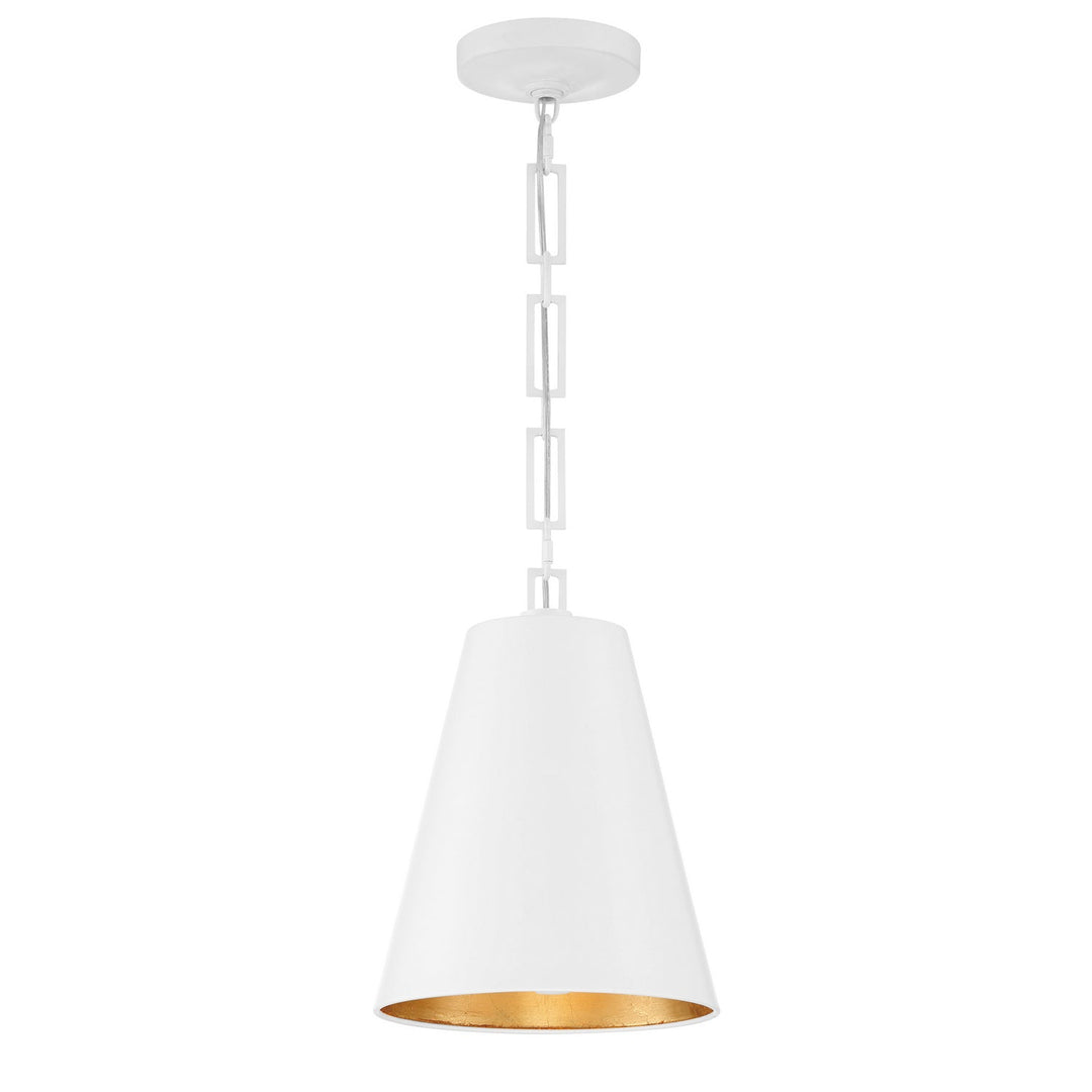 Crystorama Alston 8685-MT-GA Pendant Light - Matte White / Antique Gold