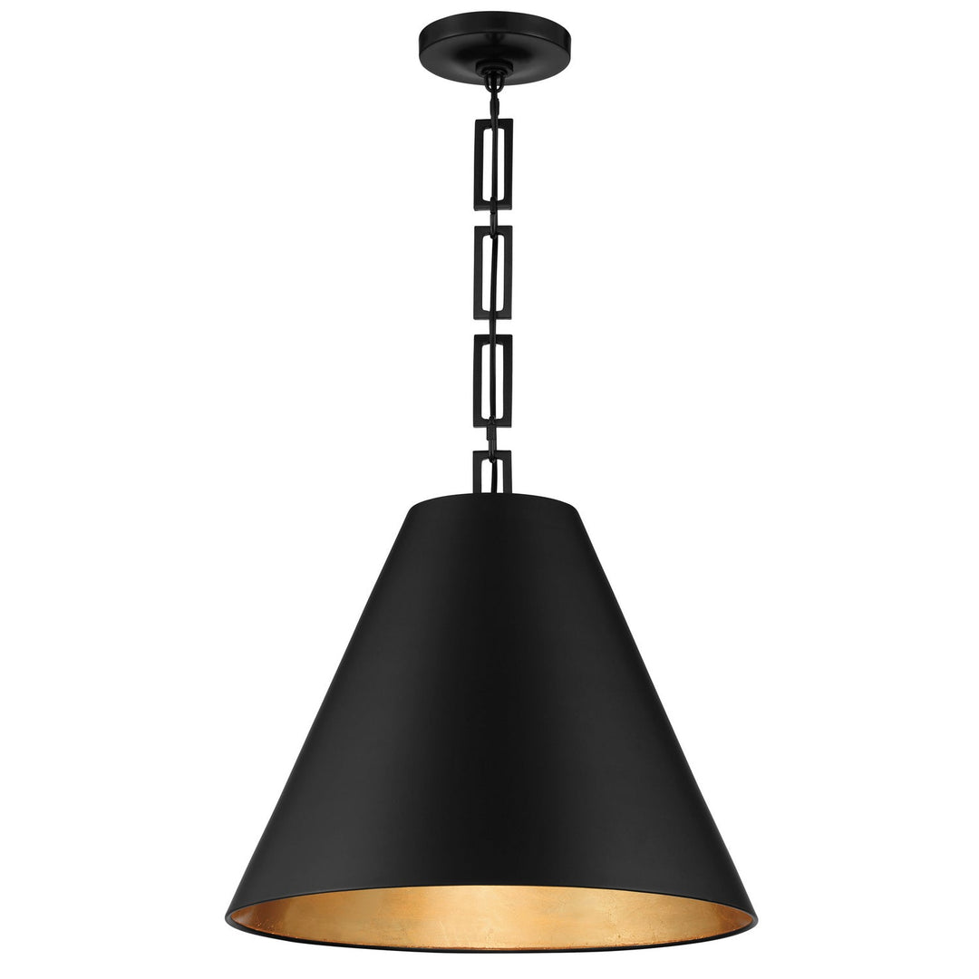 Crystorama Alston 8687-MK-GA Pendant Light - Matte Black / Antique Gold