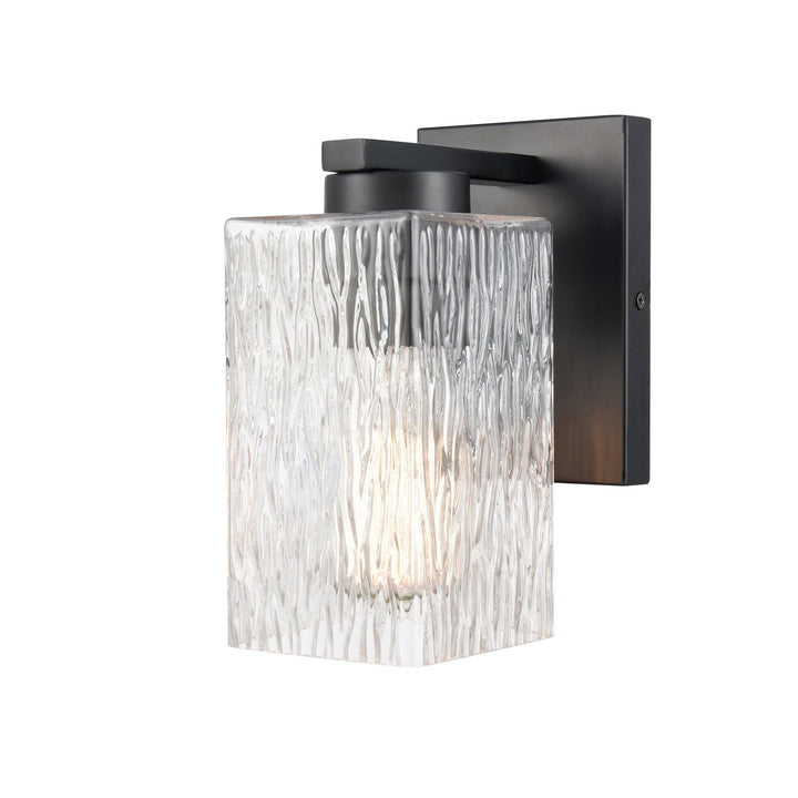 Innovations Auralume 419-1W-BK-CL Wall Sconce Light - Matte Black
