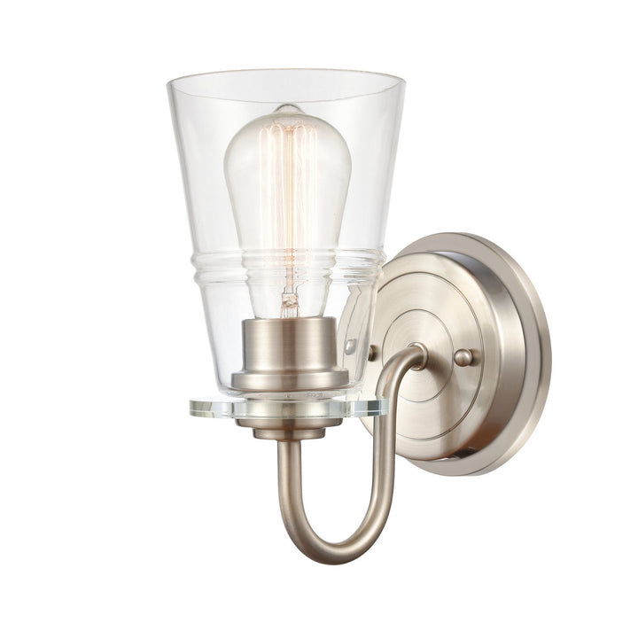 Innovations Auralume 421-1W-SN-CL Wall Sconce Light - Satin Nickel