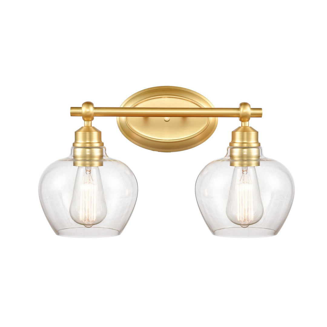 Innovations 438-2W-SG-CL Bath Vanity Light 17 in. wide - Satin Gold