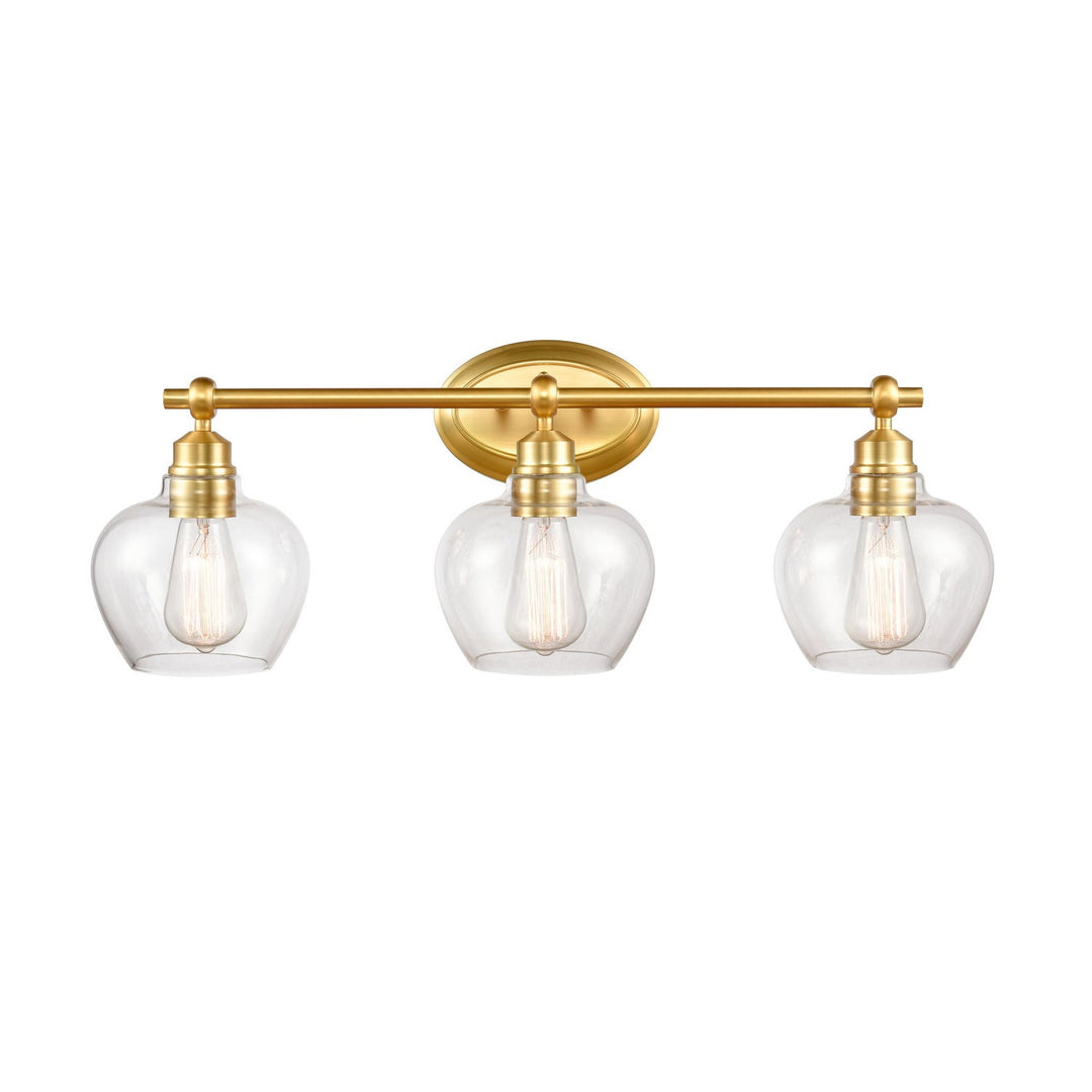 Innovations 438-3W-SG-CL Bath Vanity Light 28 in. wide - Satin Gold