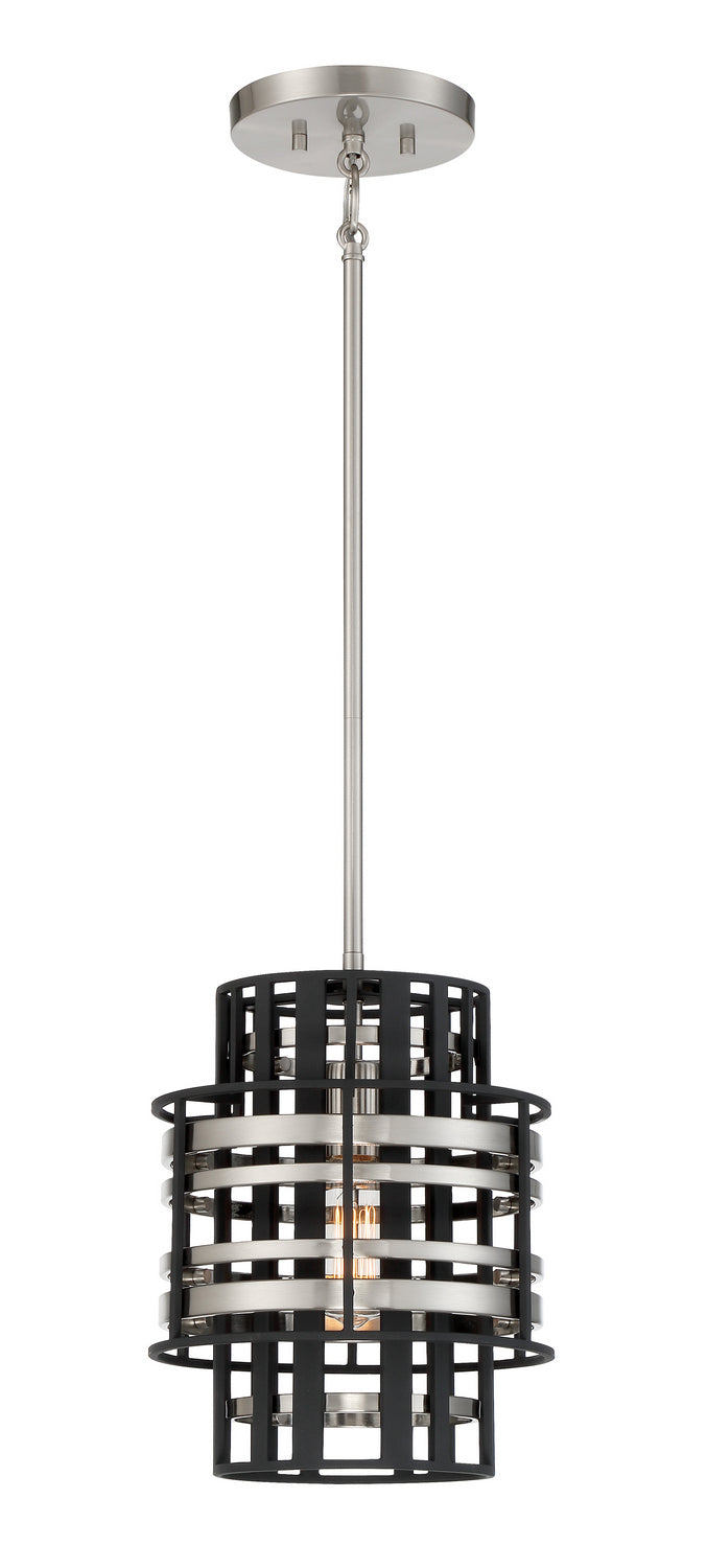 Metropolitan Presten N7980-420 Pendant Light - Brushed Nickel W/ Sand Coal