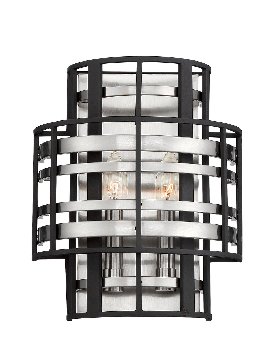Metropolitan Presten N7982-420 Wall Light - Brushed Nickel W/ Sand Coal