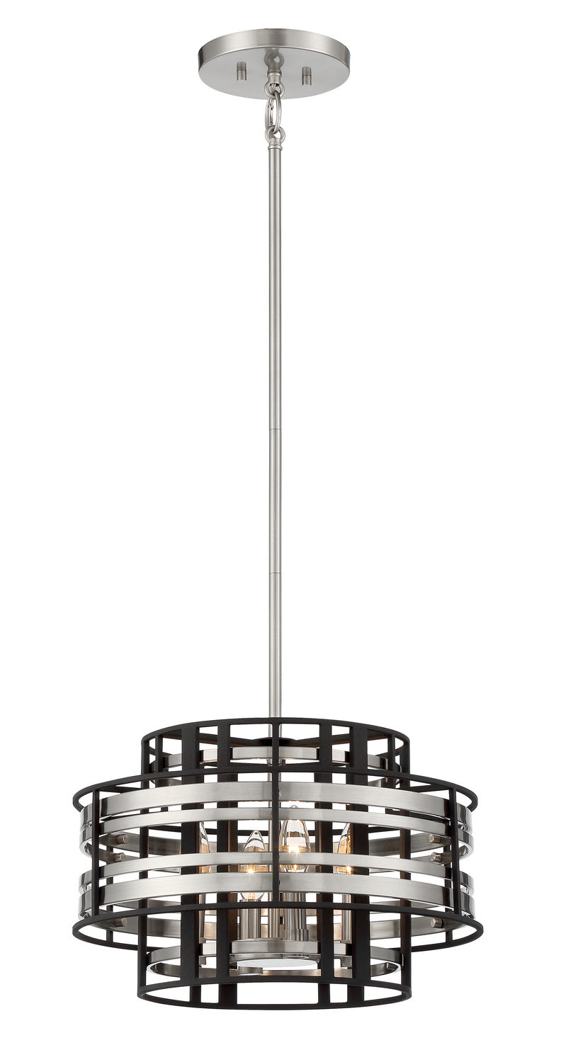 Metropolitan Presten N7984-420 Pendant Light - Brushed Nickel W/ Sand Coal