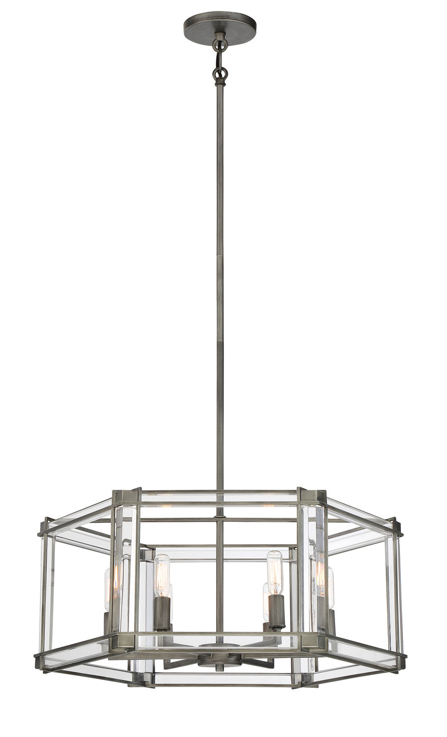 Minka-Lavery Langen Square 3856-756 Chandelier Light - Antique Nickel (Painted)