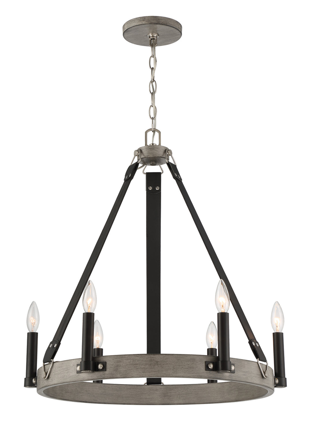 Minka-Lavery Rawson Ridge 3876-693 Chandelier Light - Aged Silverwood And Coal